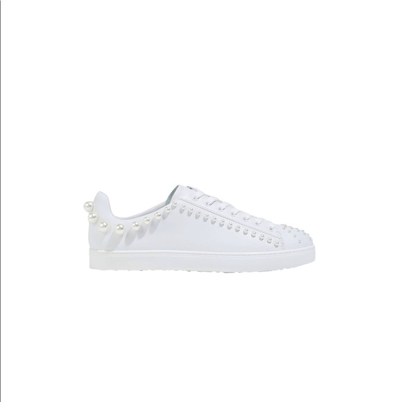 Stuart Weitzman White Faux Pearl Sneakers Size 7US - Picture 4 of 4
